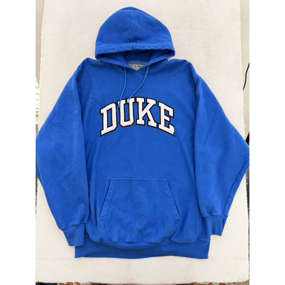 Vintage Duke Blue Devils Hoodie Sweatshirt Mens XL Pullover Embroidered Heavy